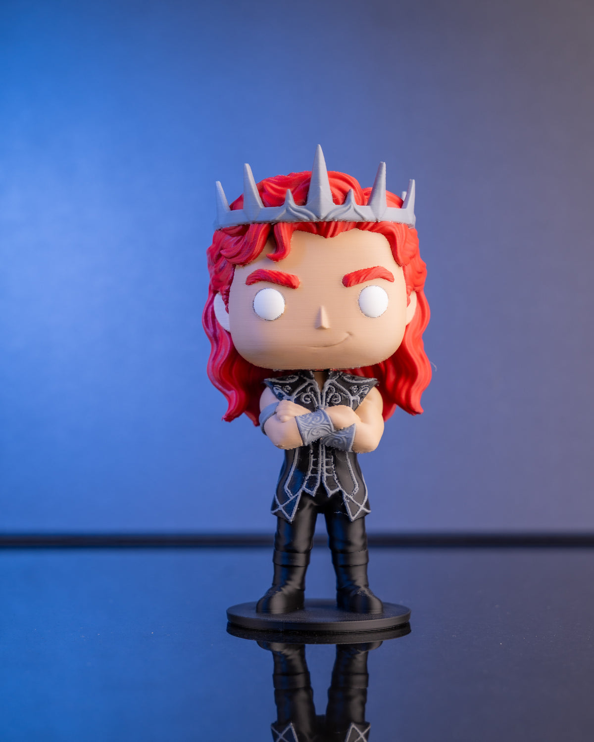 The Silver-Eyed King — crowned romantasy BookToy collectible figure, 15 cm